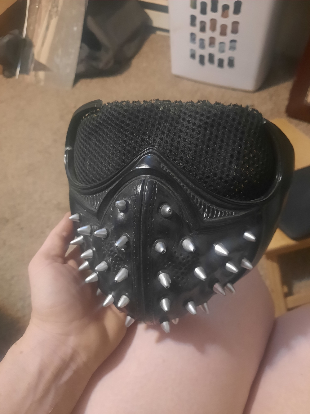 Black Spiked Face Mask - Men's Accessory